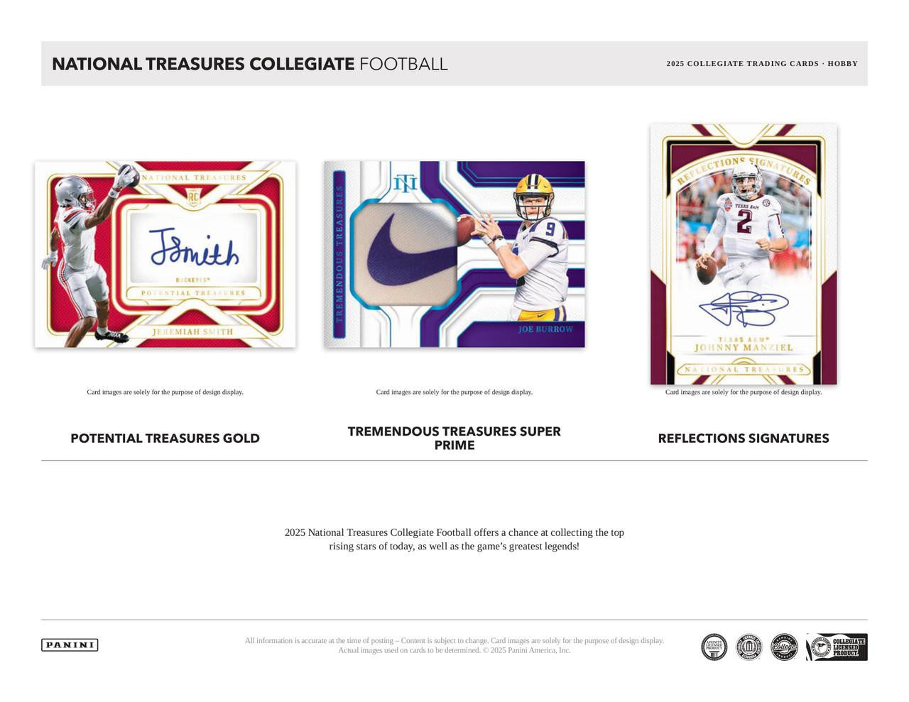 2025 Panini National Treasures Collegiate Football Hobby Box