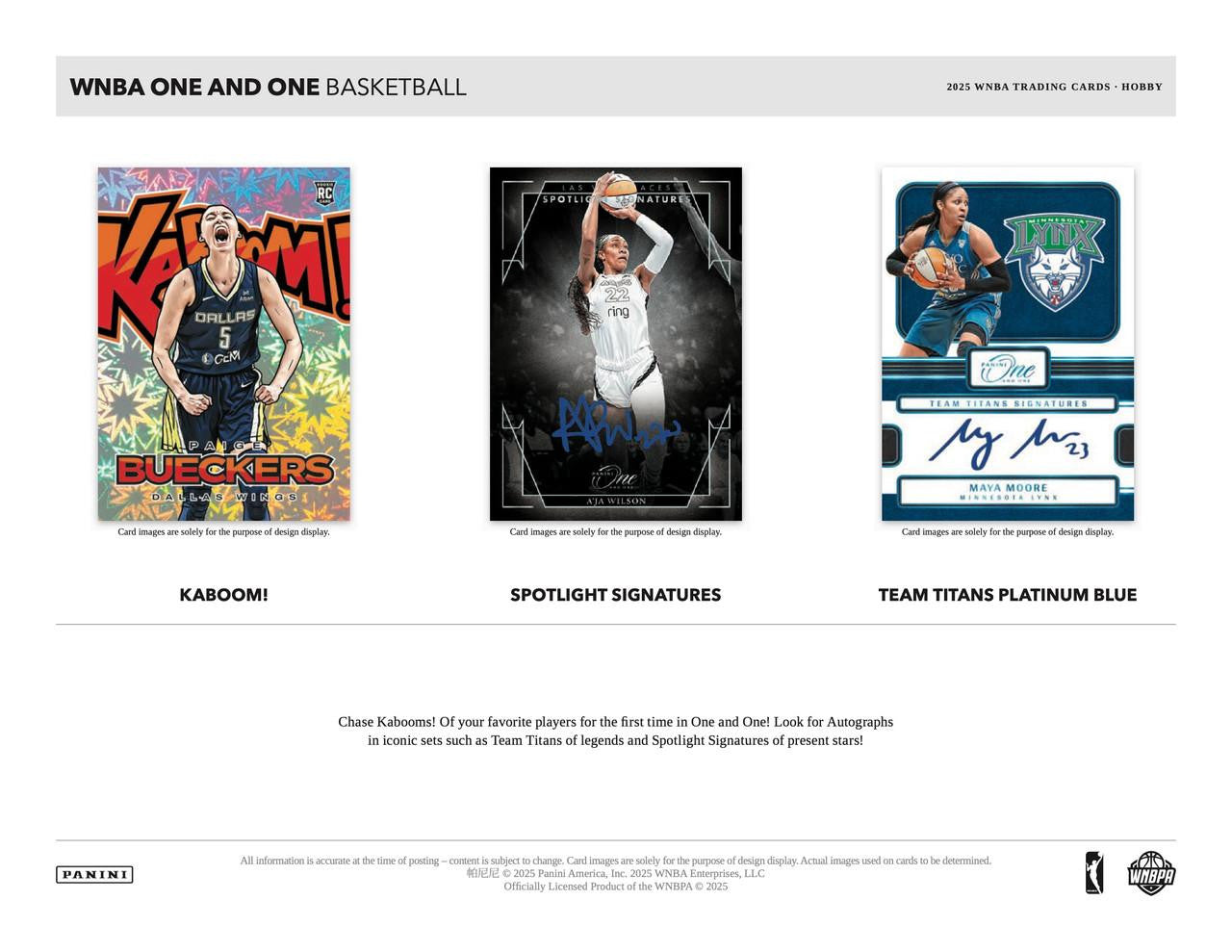 2025 Panini One & One WNBA Basketball Hobby Box