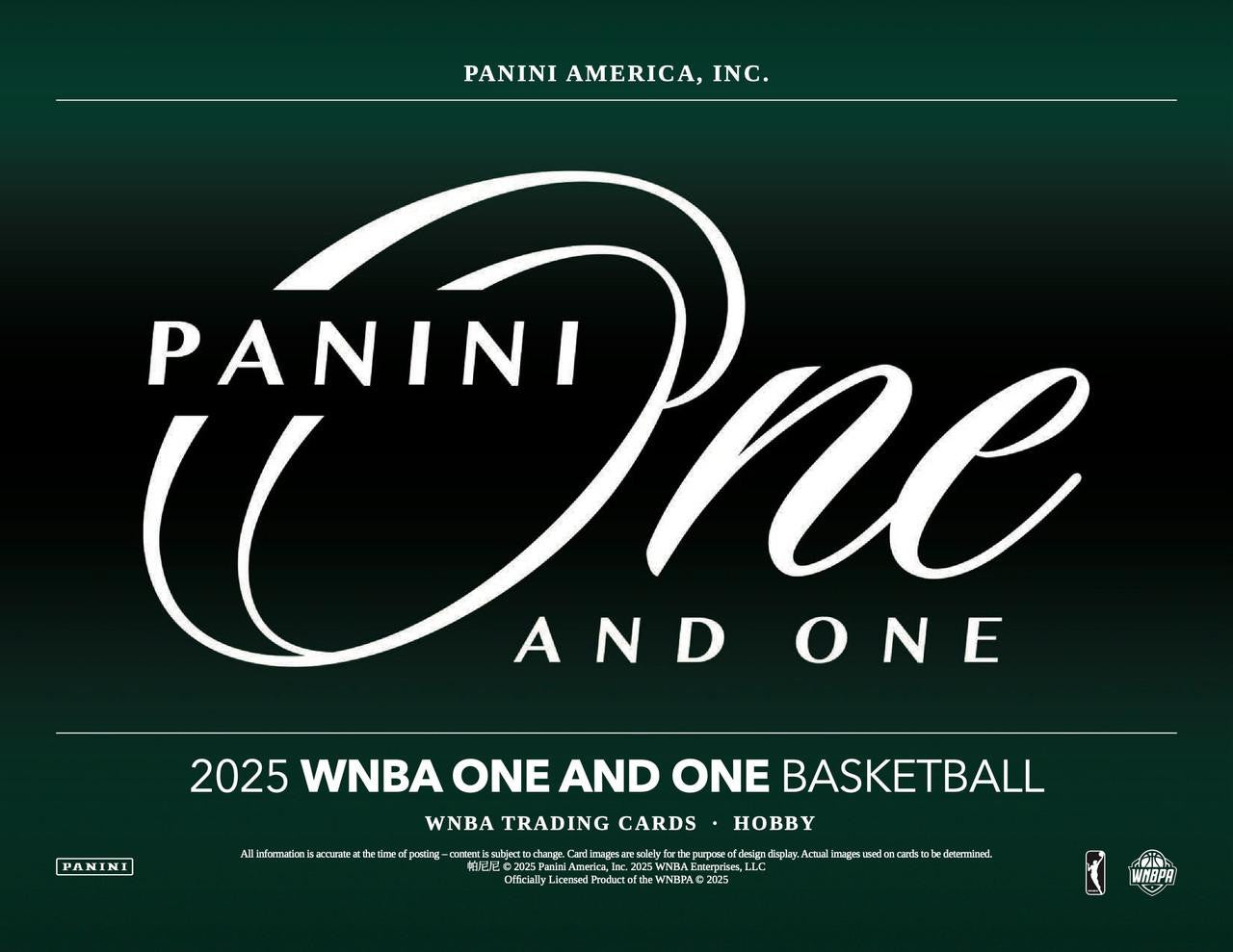 2025 Panini One & One WNBA Basketball Hobby Box