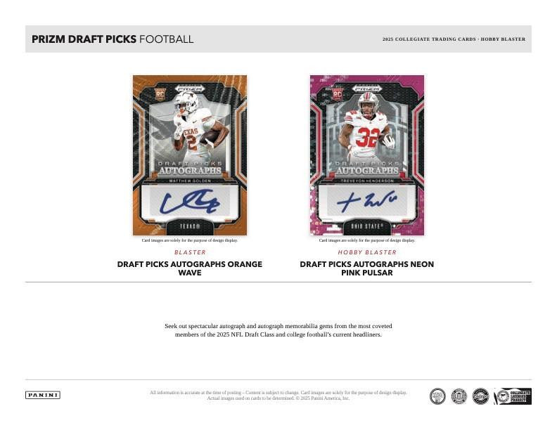 2025 Panini Prizm Draft Picks Collegiate Football Hobby Blaster Box