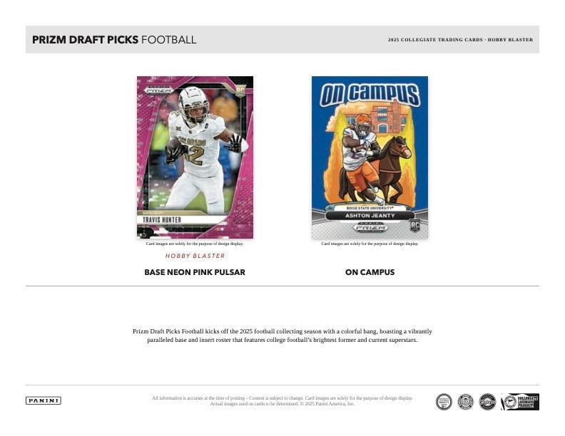 2025 Panini Prizm Draft Picks Collegiate Football Hobby Blaster Box