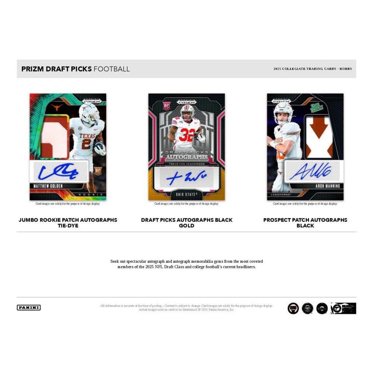 2025 Panini Prizm Draft Picks Collegiate Football Hobby Box