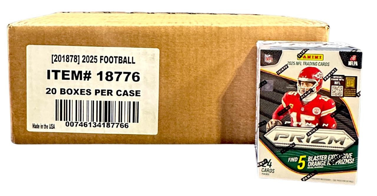2025 Panini Prizm Football Hobby Blaster Box (Orange Ice) CASE (20)