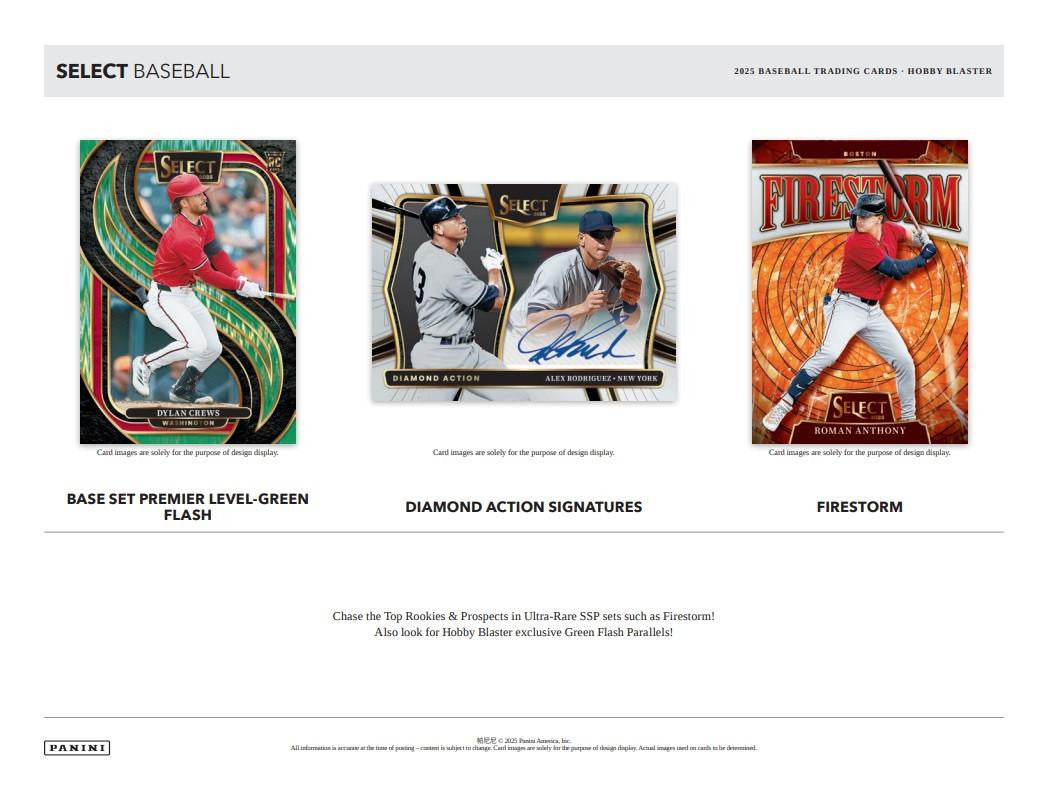2025 Panini Select Baseball Hobby Blaster Box (Green Flash)