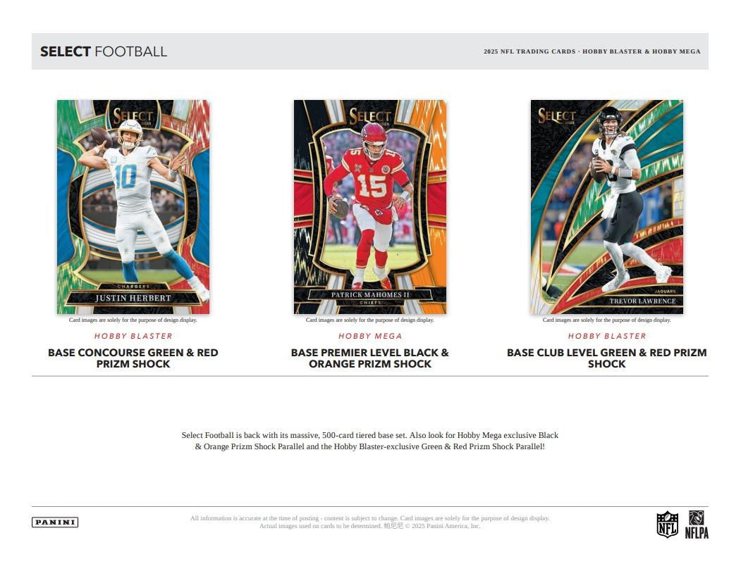 2025 Panini Select Football Hobby Mega Box (Black & Orange)