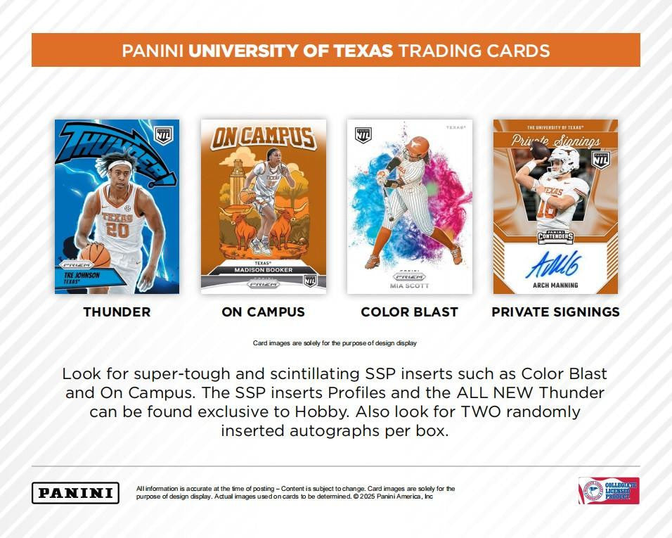 2025 Panini NIL University of Texas Hobby Box
