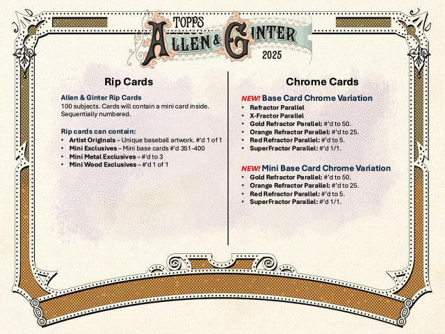 2025 Topps Allen & Ginter Baseball Blaster Box