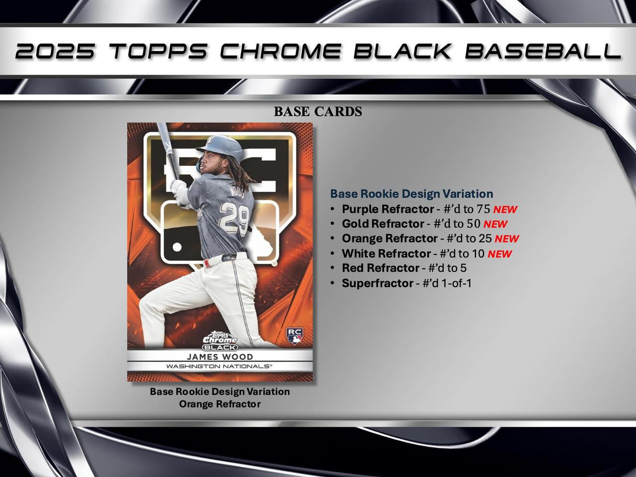 2025 Topps Chrome Black Baseball Hobby Case (12)