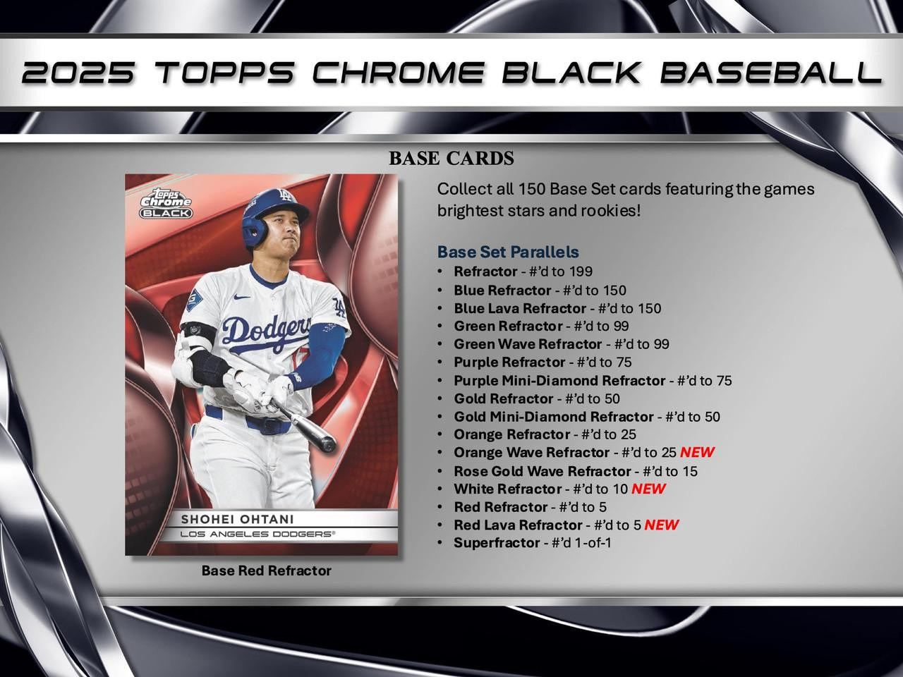 2025 Topps Chrome Black Baseball Hobby Case (12)