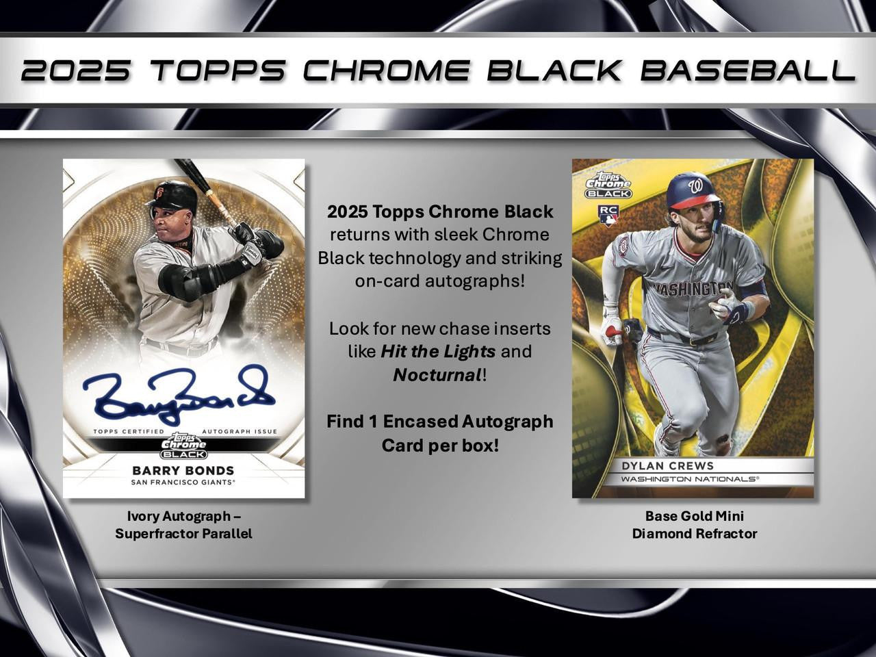 2025 Topps Chrome Black Baseball Hobby Case (12)
