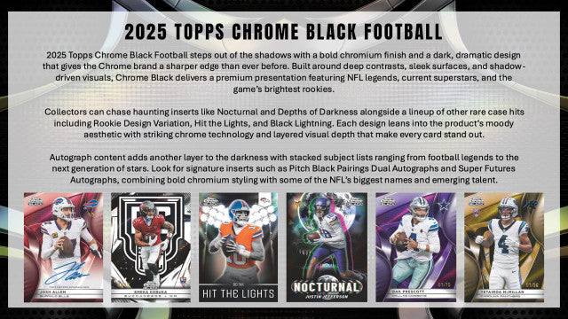 2025 Topps Chrome Black Football Hobby Box (PRESELL)