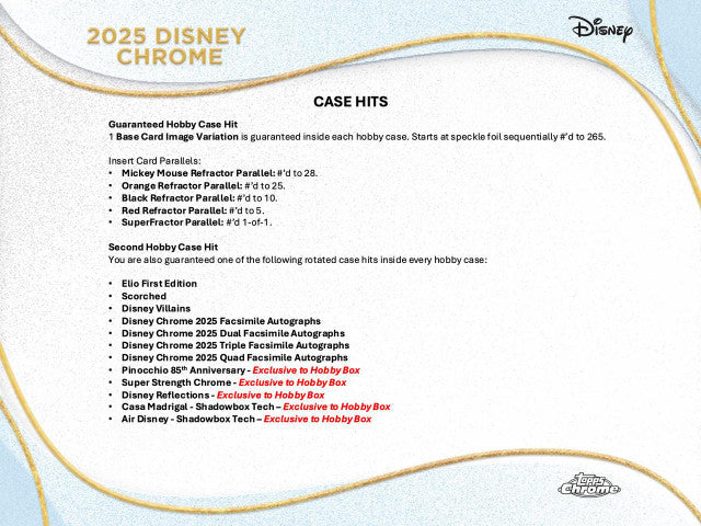 2025 Topps Chrome Disney Hobby Box