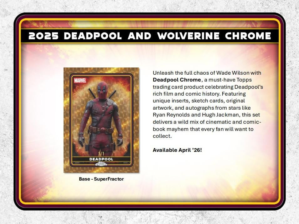 2025 Topps Chrome Marvel Deadpool Blaster Box CASE (40)
