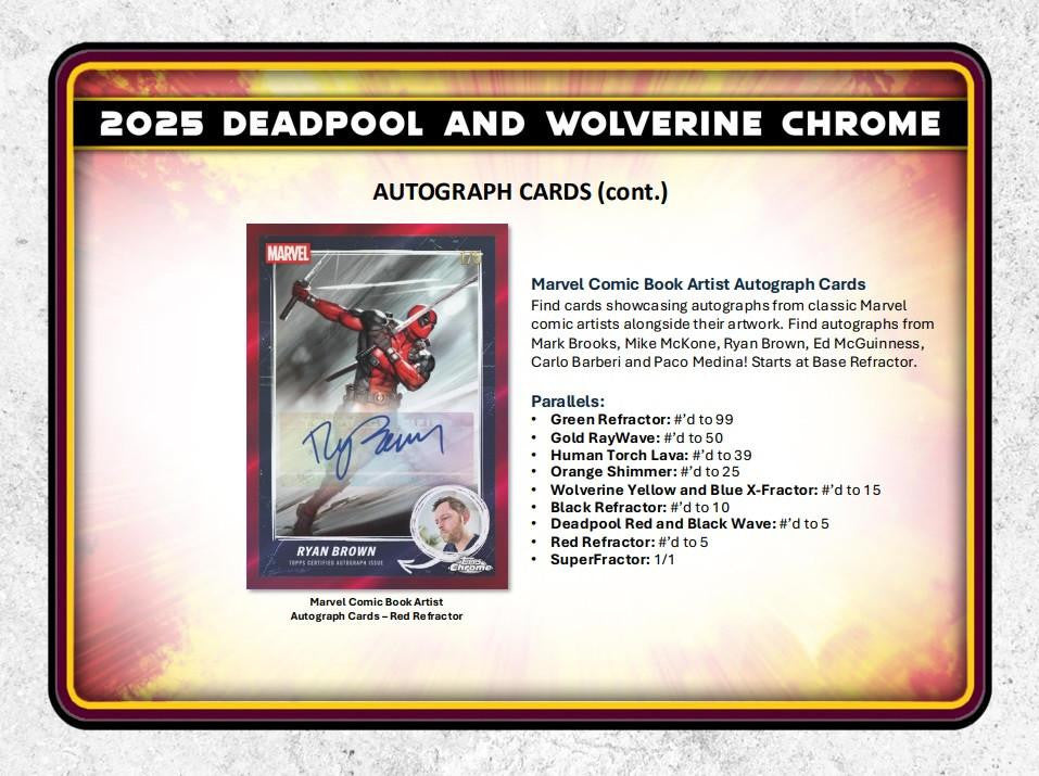 2025 Topps Chrome Marvel Deadpool Hobby Box