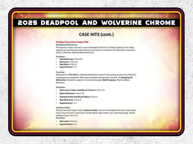 2025 Topps Chrome Marvel Deadpool Hobby Box
