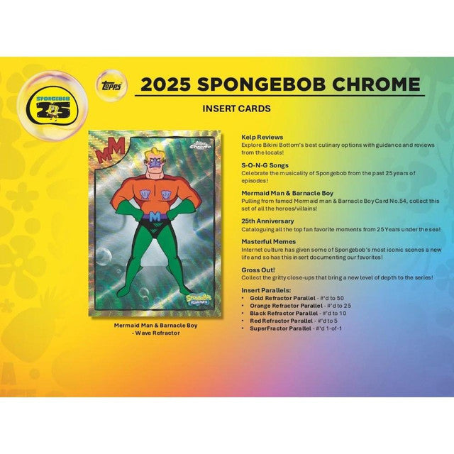 2025 Topps Chrome Spongebob Squarepants 25th Anniversary Blaster Box