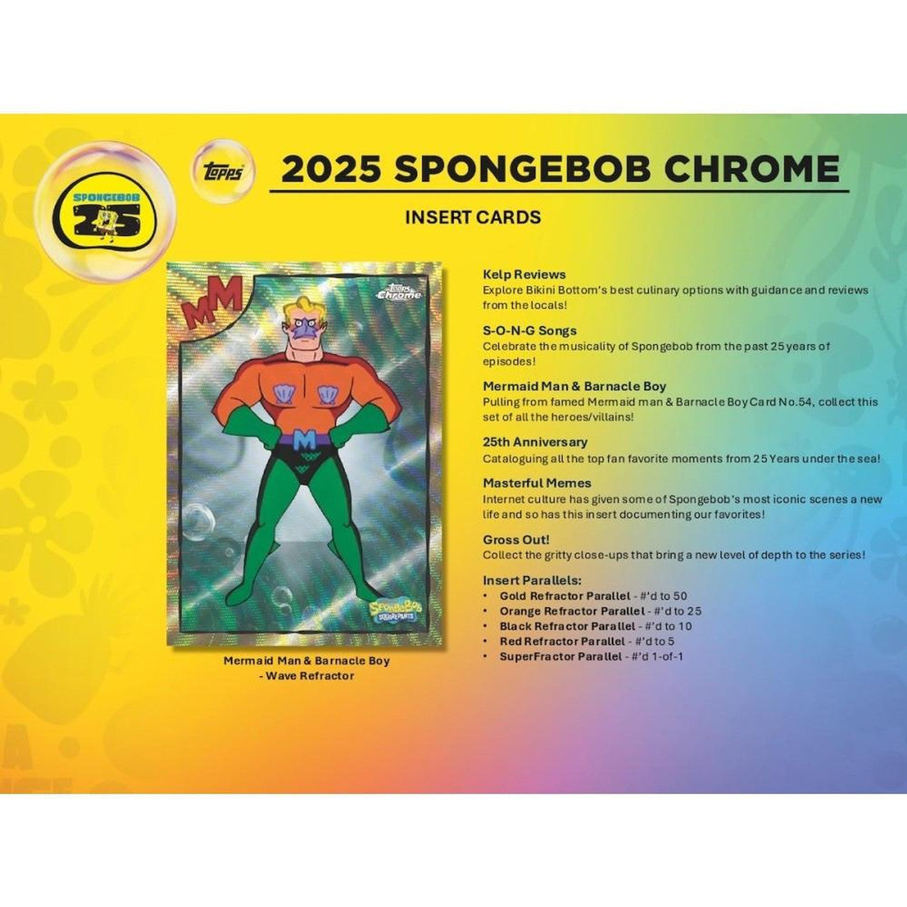 2025 Topps Chrome Spongebob Squarepants 25th Anniversary Hobby Box
