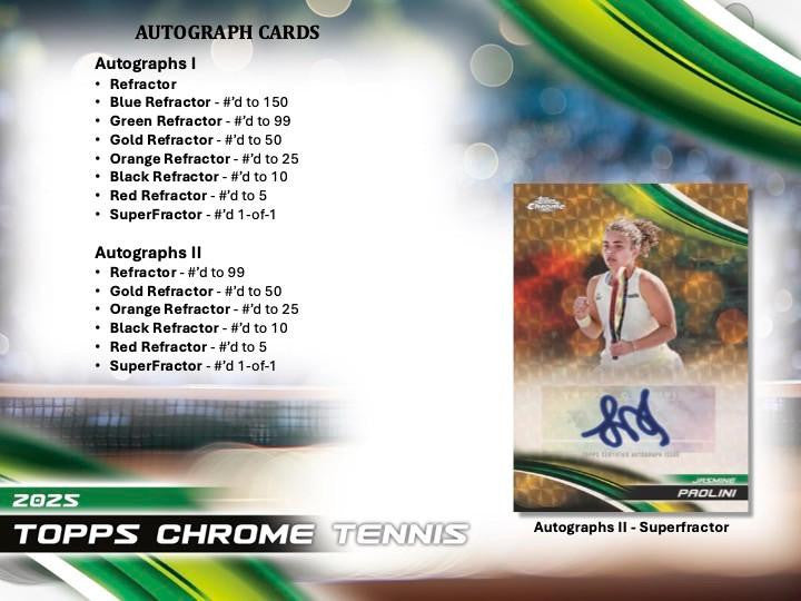 2025 Topps Chrome Tennis Hobby Box