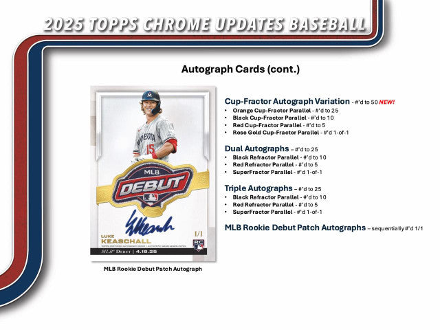 2025 Topps Chrome Update Series Baseball Blaster Box