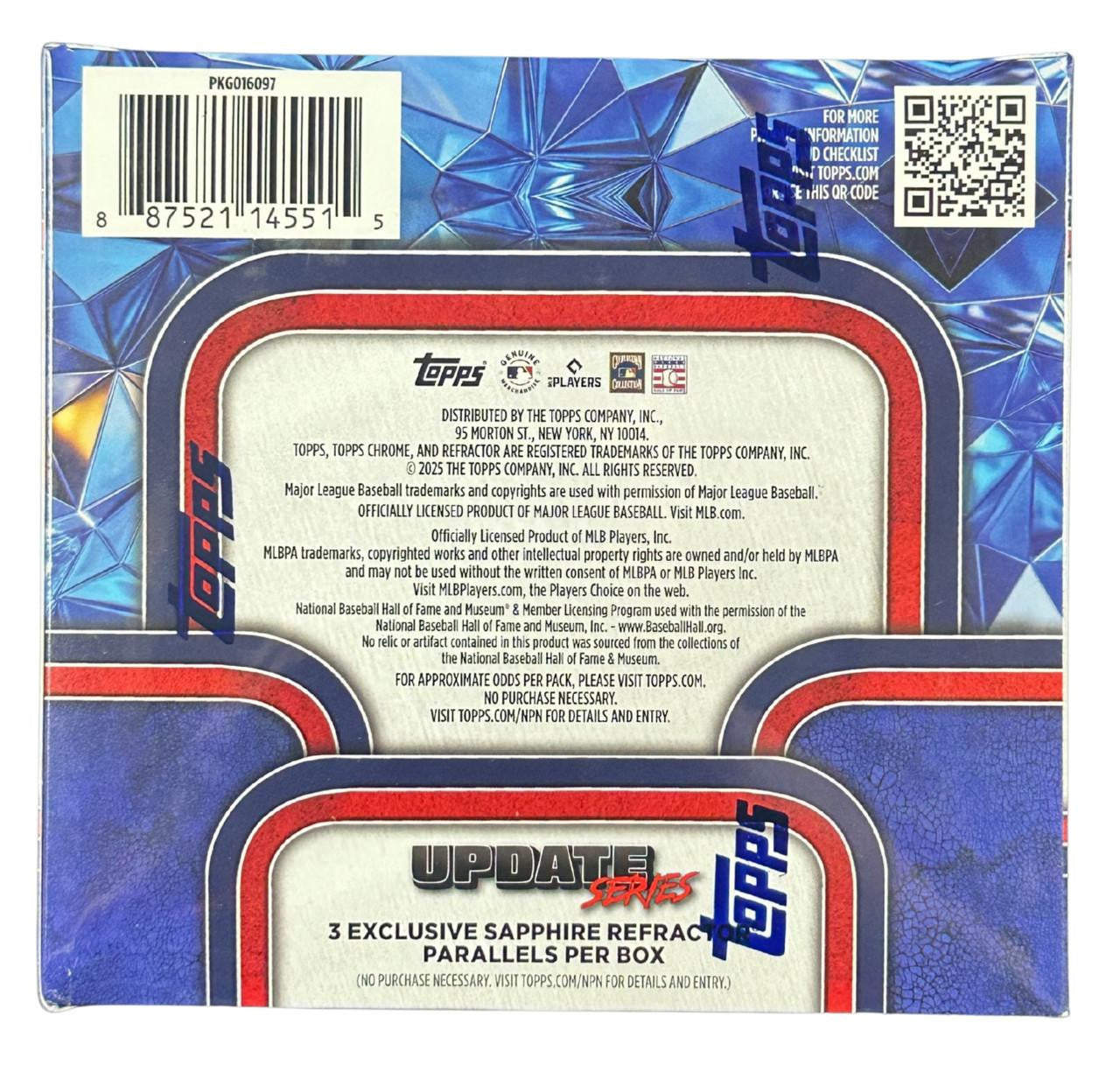 2025 Topps Chrome Update Series Baseball Sapphire Edition Box