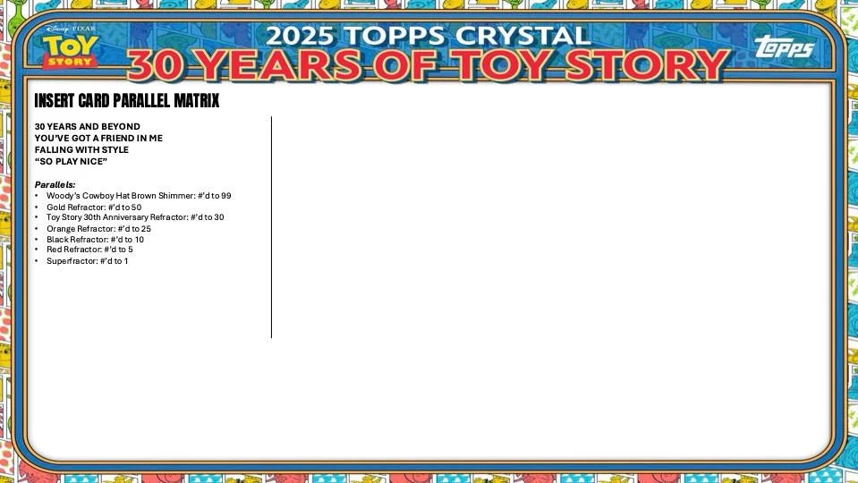 2025 Topps Crystal 30 Years of Toy Story Hobby Box