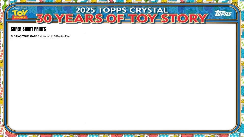 2025 Topps Crystal 30 Years of Toy Story Hobby Box