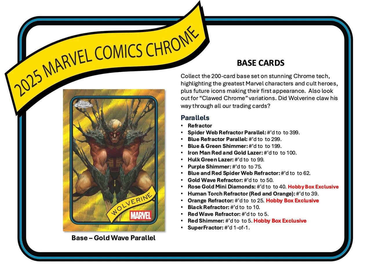 2025 Topps Marvel Comics Chrome Hobby Box