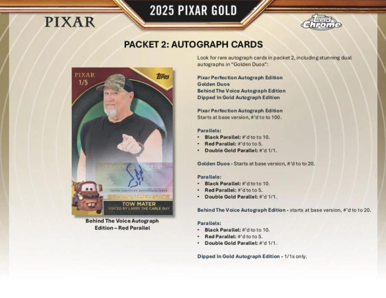 2025 Topps Pixar Gold Hobby Box