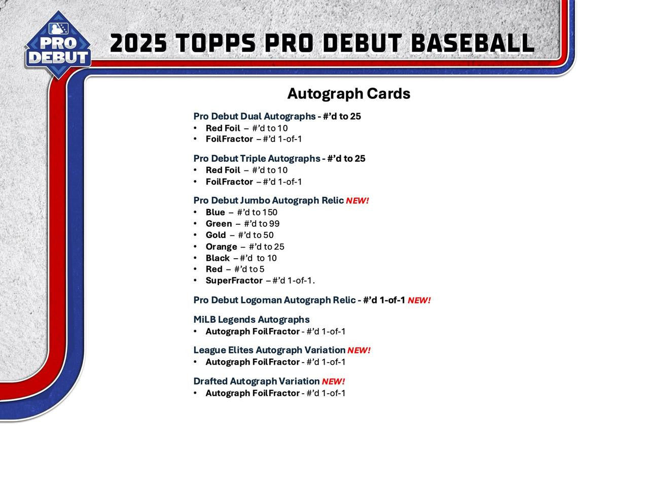 2025 Topps Pro Debut Baseball Jumbo Hobby Box