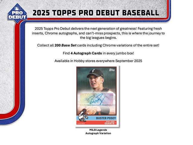 2025 Topps Pro Debut Baseball Jumbo Hobby Box