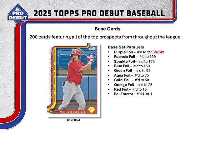 2025 Topps Pro Debut Baseball Jumbo Hobby Box