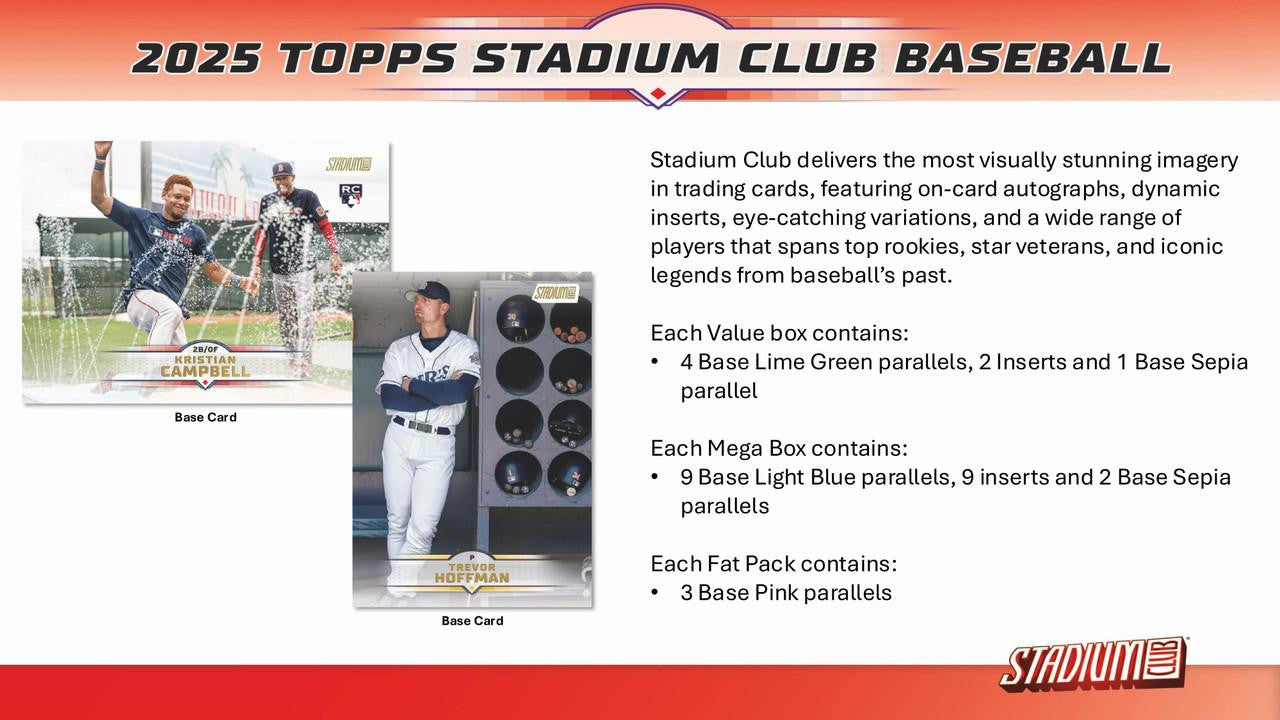 2025 Topps Stadium Club Baseball Blaster Box Case (40)