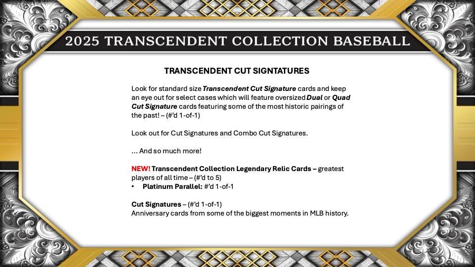 2025 Topps Transcendent Collection Baseball Hobby Case