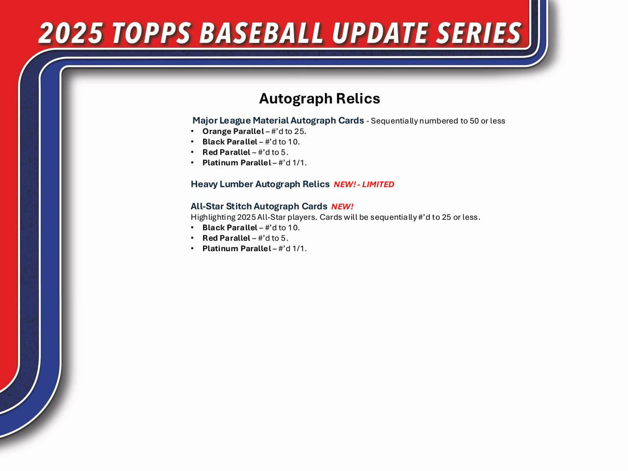 2025 Topps Update Series Baseball Retail Box