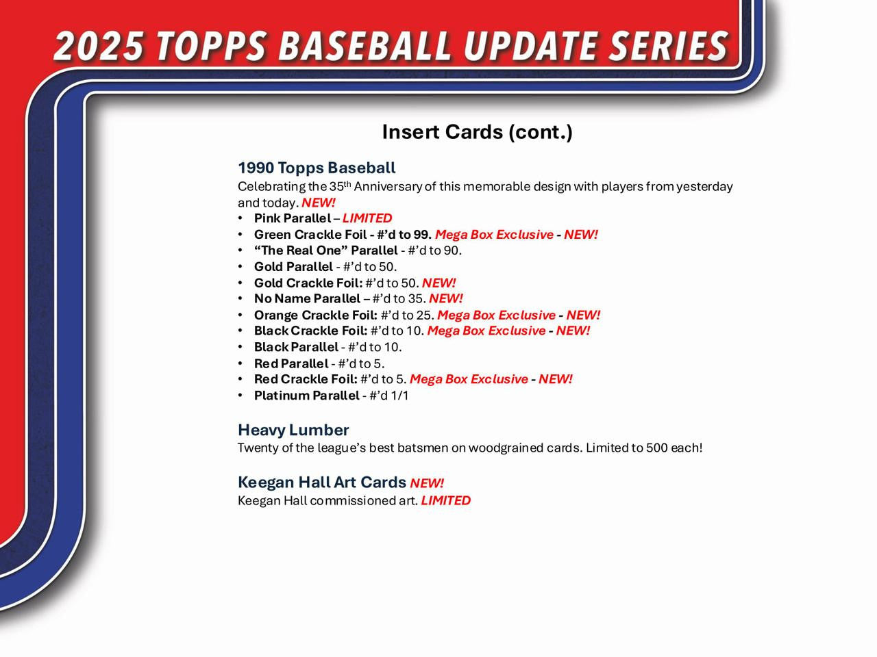 2025 Topps Update Series Baseball Retail Box