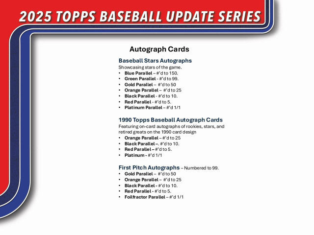 2025 Topps Update Series Baseball Hobby Box