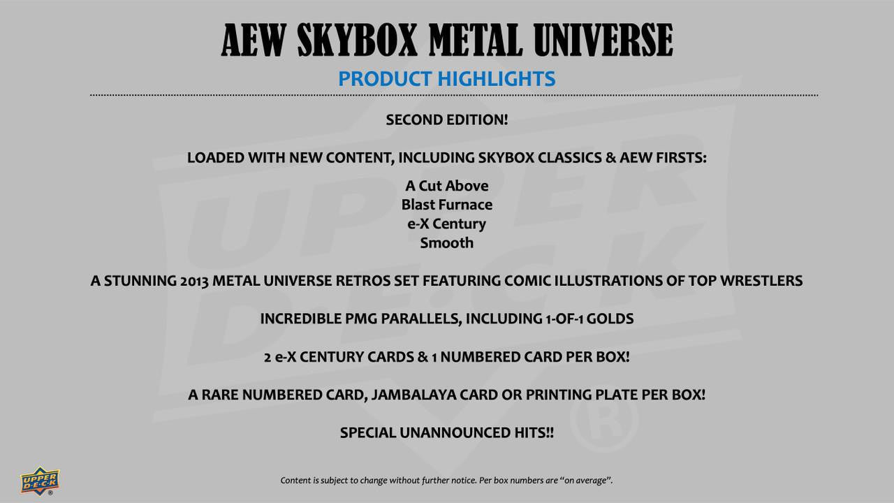 2025 Upper Deck AEW Skybox Metal Universe Hobby Box