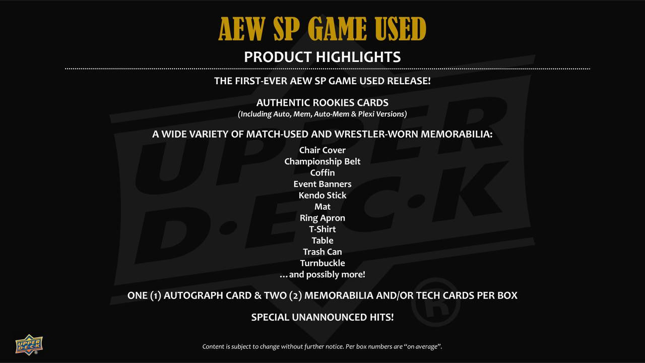 2025 Upper Deck AEW SP Game Used Wrestling Hobby Box CASE (18)