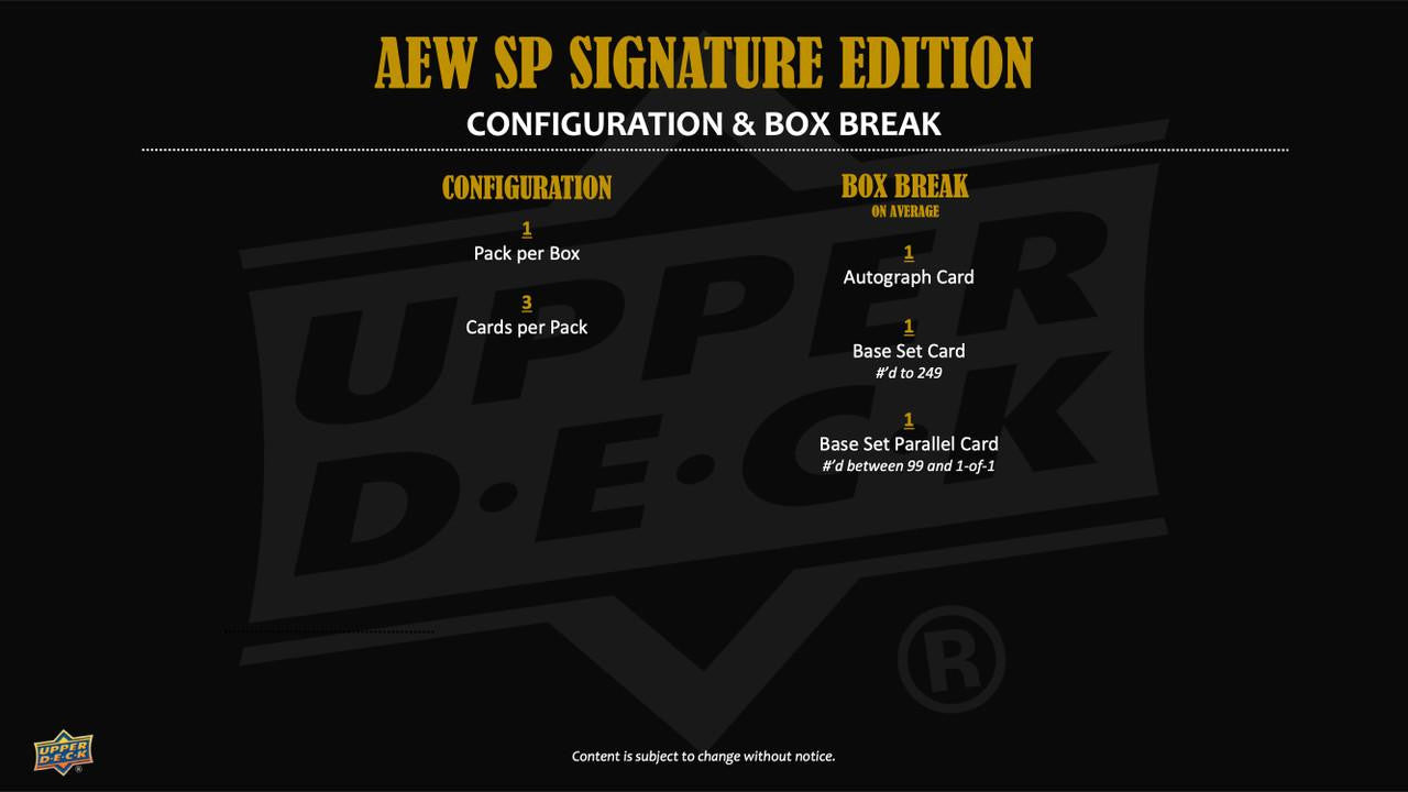 2025 Upper Deck SP Signature Edition AEW Wrestling Hobby Box