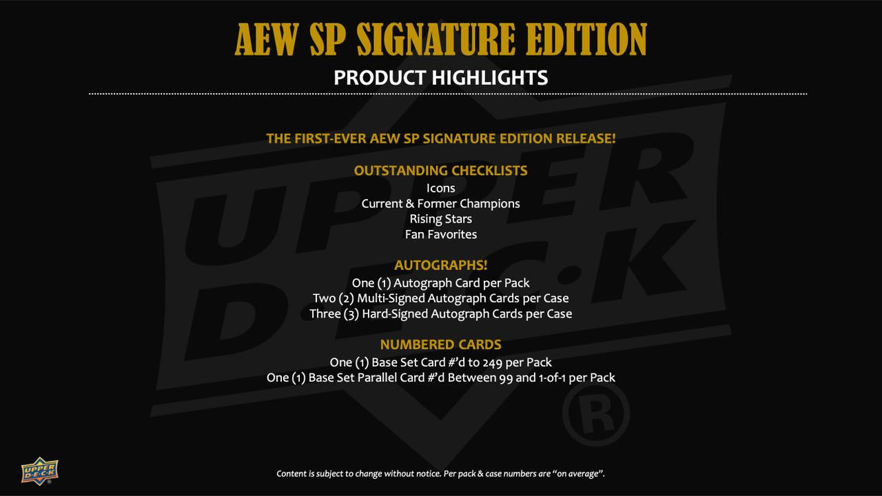 2025 Upper Deck SP Signature Edition AEW Wrestling Hobby Box