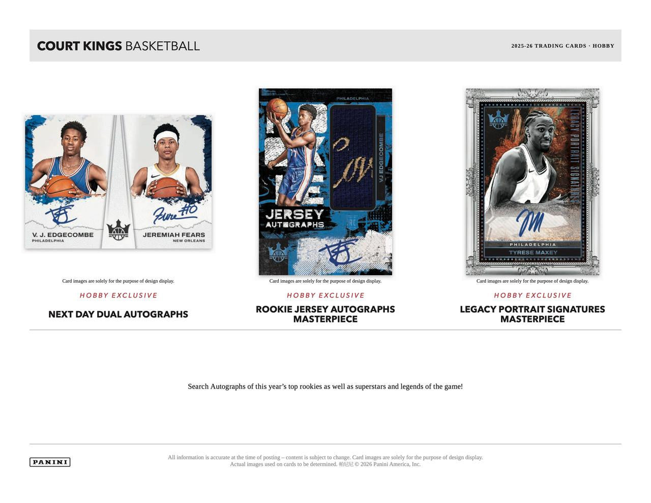 2025-26 Panini Court Kings Basketball Hobby Box