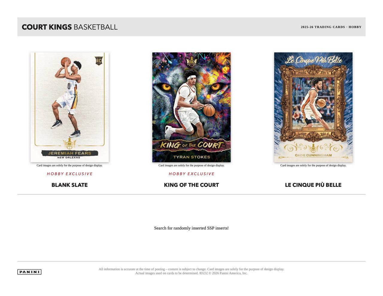 2025-26 Panini Court Kings Basketball Hobby Box
