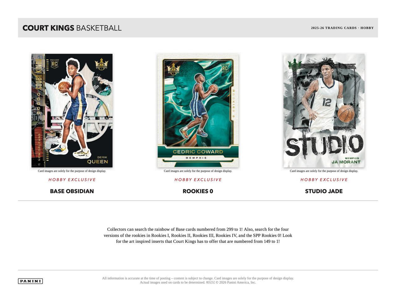 2025-26 Panini Court Kings Basketball Hobby Box