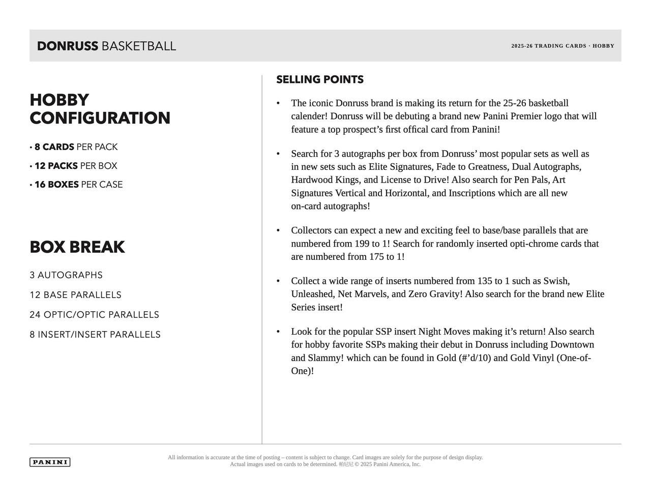 2025-26 Panini Donruss Basketball Hobby Box