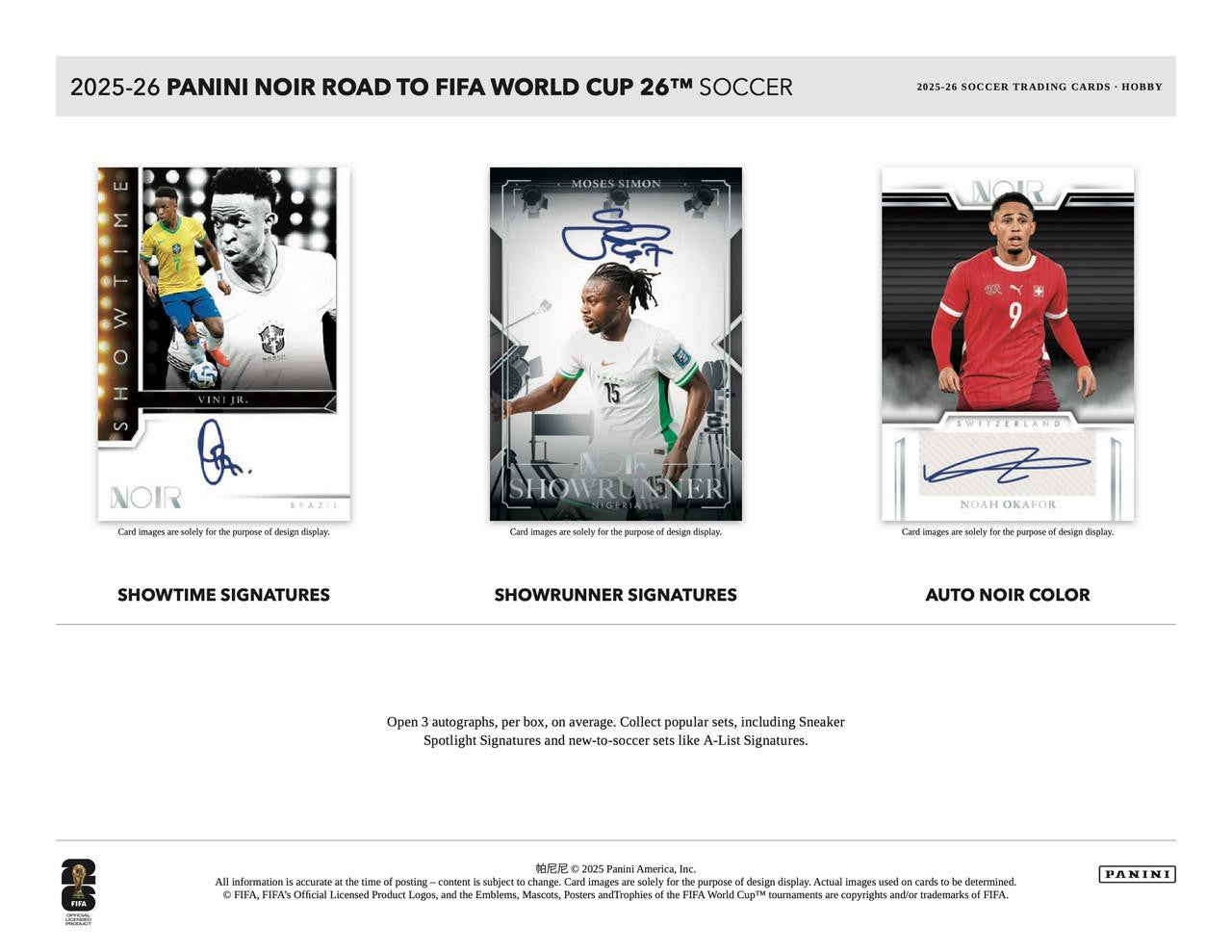 2025-26 Panini Noir Road To FIFA World Cup 26 Soccer Hobby Box