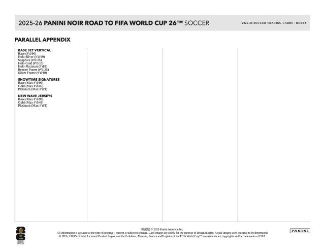2025-26 Panini Noir Road To FIFA World Cup 26 Soccer Hobby Box