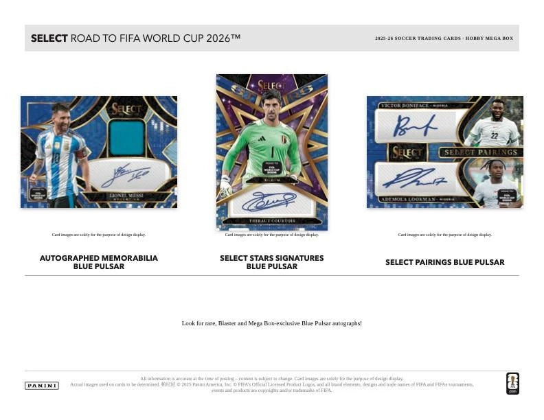 2025-26 Panini Select Road to FIFA World Cup Soccer Hobby Mega Box