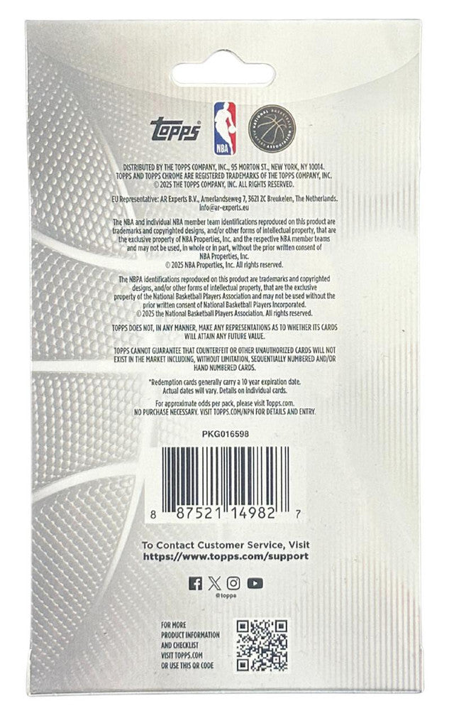 2025/26 Topps Chrome Basketball Hanger Box