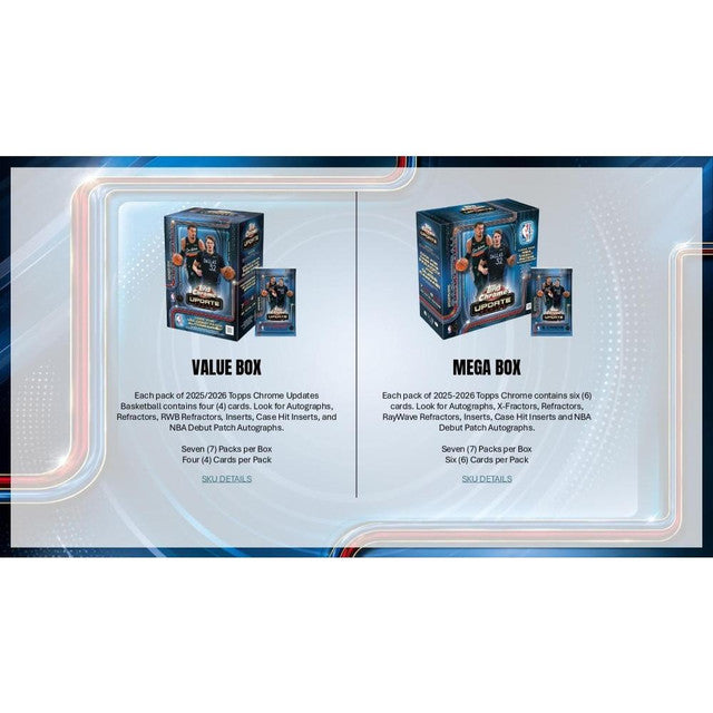 2025-26 Topps Chrome Update Series Basketball Blaster Box