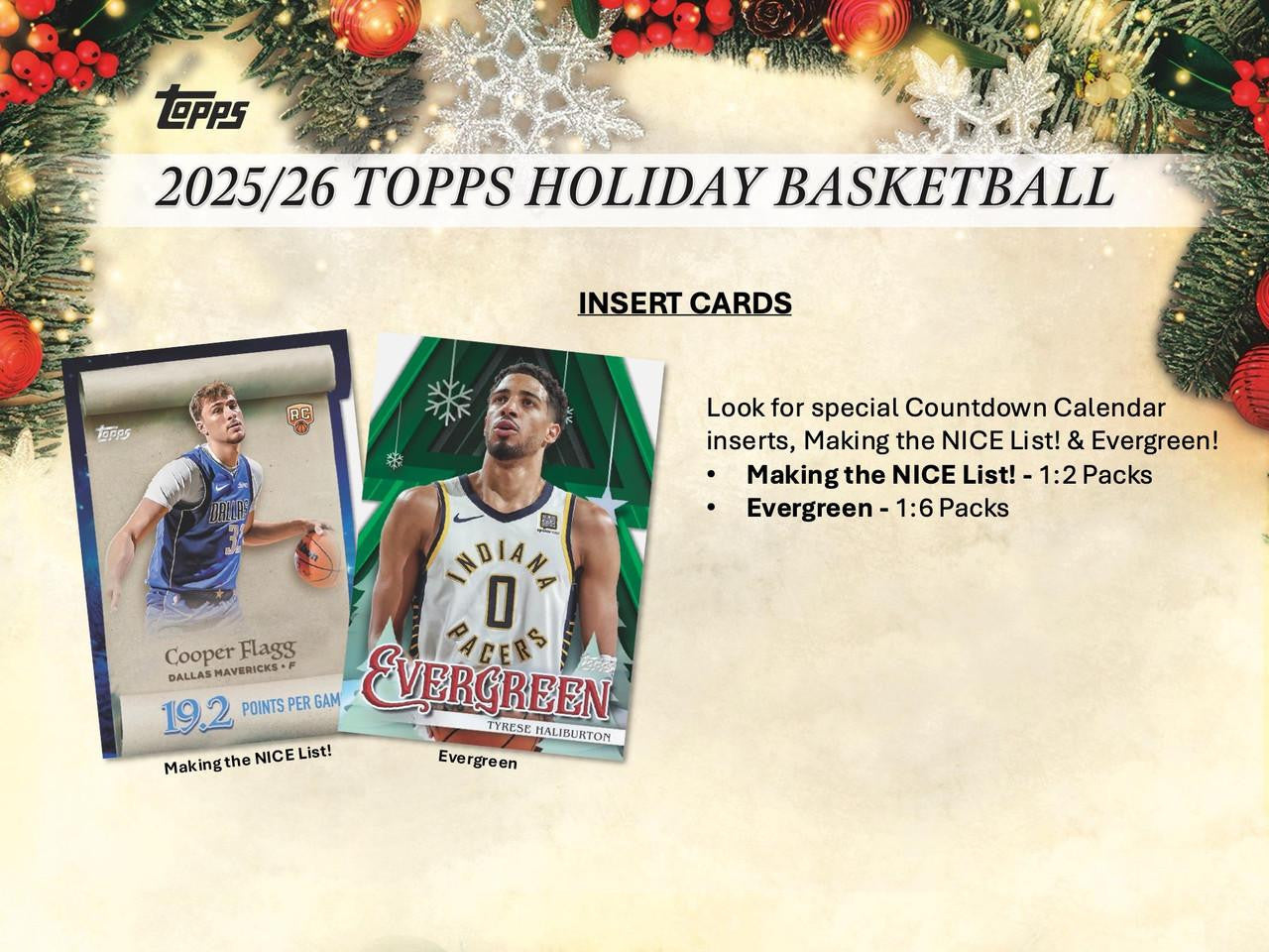 2025/26 Topps Holiday Basketball Countdown Calendar Box